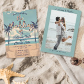 tropisch strand bestemming bruiloft foto kaart