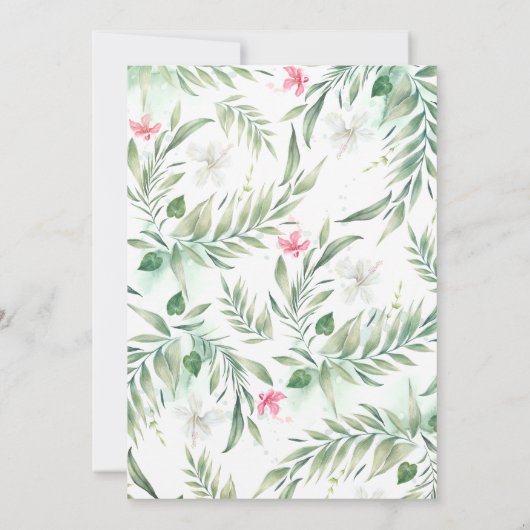 Tropisch strand | Bestemming Bruiloft Kaart (Achterkant)