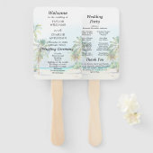 Tropisch strand bestemming bruiloft programma handwaaier (Voorkant en achterkant)