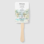 Tropisch strand bestemming bruiloft programma handwaaier (Voorkant)