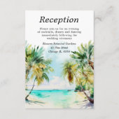 Tropisch strand Bestemming Bruiloft Receptie Informatiekaartje (Voorkant)