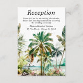 Tropisch strand Bestemming Bruiloft Receptie Informatiekaartje (Voorkant)