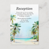Tropisch strand Bestemming Bruiloft Receptie Informatiekaartje (Voorkant)