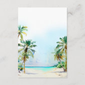 Tropisch strand Bestemming Bruiloft Receptie Informatiekaartje (Achterkant)