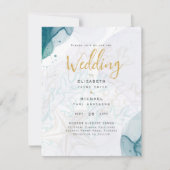 Tropisch strand bestemming trouwlocatie aan de kus kaart (Voorkant)