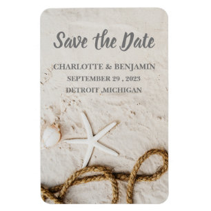 Tropisch strand bestemmingshuwelijk Save the Date  Magneet