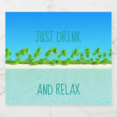 Tropisch strand bier etiket (Enkel label)