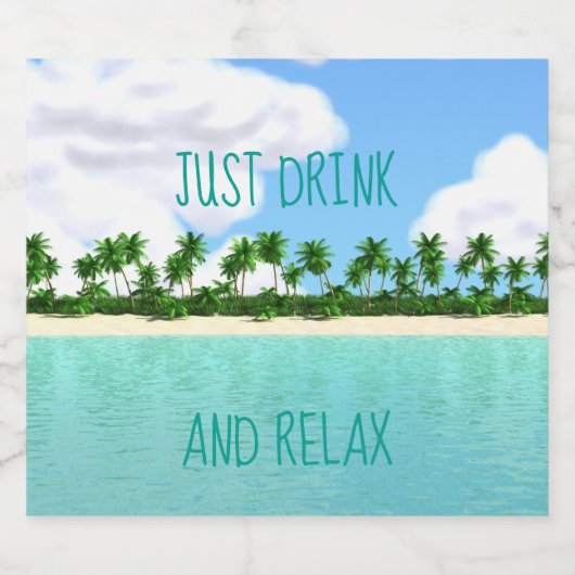 Tropisch strand bier etiket (Enkel label)