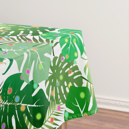 Tropisch strand bladeren kerstverlichting vakantie tafelkleed (Voorbeeld)