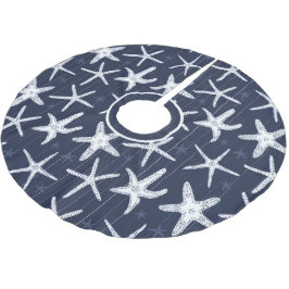 Tropisch strand Blauw en wit gevlekt Kerstboom Rok