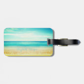Tropisch strand, blauwe hemel, Ocean Sand, Dolphin Bagagelabel (Achterkant horizontaal)