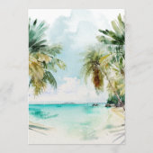 Tropisch Strand Bloem Palm | Trouw Menu (Achterkant)