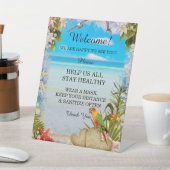 Tropisch strand Bloemen Bruiloft Veiligheid Reclamebord Met Voetstuk (Insitu)