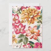 tropisch strand bloemen gouden lijst repetitief di kaart (Achterkant)