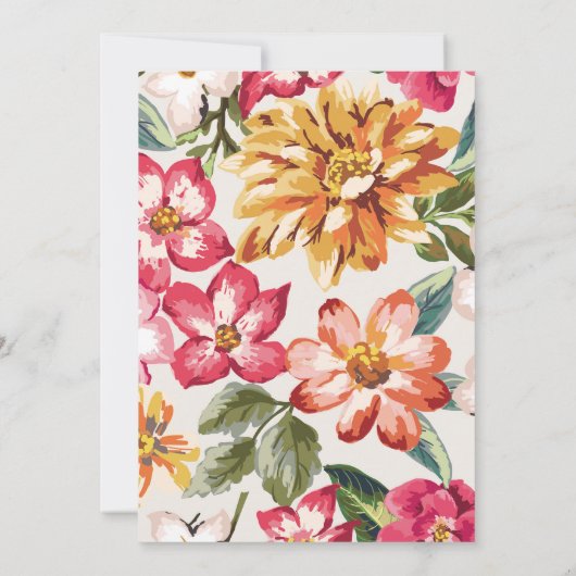 tropisch strand bloemen gouden lijst repetitief di kaart (Achterkant)