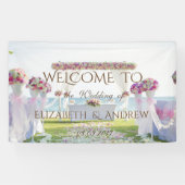 Tropisch strand, bloemen, Ocean Wedding Banner (Horizontaal)