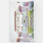 Tropisch strand, bloemen, Ocean Wedding Banner (Verticaal)
