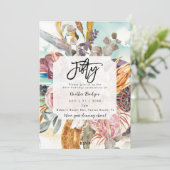 Tropisch strand bloemenfeest 50e verjaardag kaart (Staand voorkant)