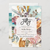 Tropisch strand bloemenfeest 50e verjaardag kaart (Voorkant / Achterkant)