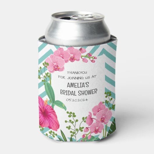 Tropisch strand bloemig bruidsdiner blikjeskoeler (Blikje Voorkant)