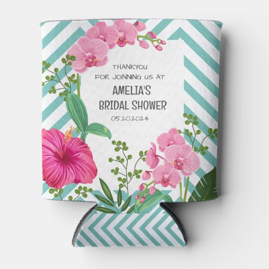 Tropisch strand bloemig bruidsdiner blikjeskoeler (Voorkant)