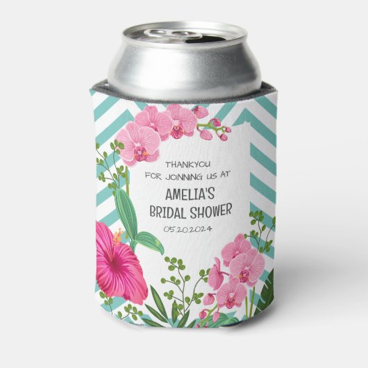 Tropisch strand bloemig bruidsdiner blikjeskoeler (Blikje Achterkant)