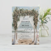 Tropisch strand bloemrijke prieel kaart (Staand voorkant)