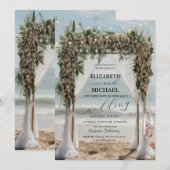 Tropisch strand bloemrijke prieel kaart (Voorkant / Achterkant)