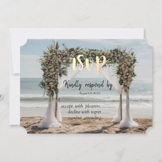 Tropisch strand bloemrijke prieel RSVP Kaart (Voorkant)
