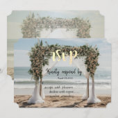 Tropisch strand bloemrijke prieel RSVP Kaart (Voorkant / Achterkant)