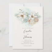 Tropisch strand boho bloem bruiloft kaart (Voorkant)