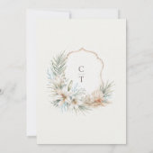 Tropisch strand boho bloem bruiloft kaart (Achterkant)