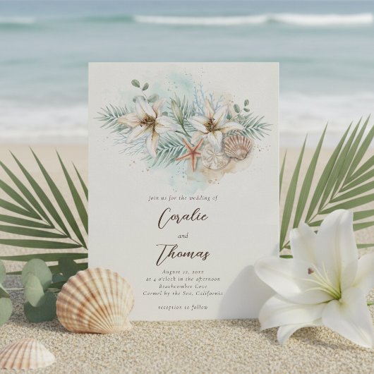 Tropisch strand boho bloem bruiloft kaart