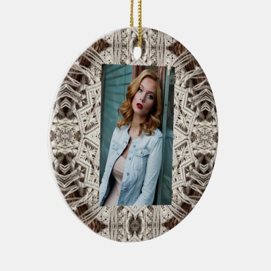 tropisch strand boho chic tribal macrame crochet keramisch ornament (Rechts)