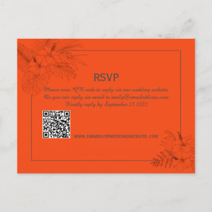 Tropisch strand Boho Summer Wedding RSVP Briefkaart