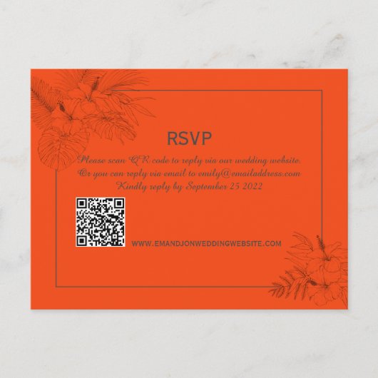 Tropisch strand Boho Summer Wedding RSVP Briefkaart (Voorkant)