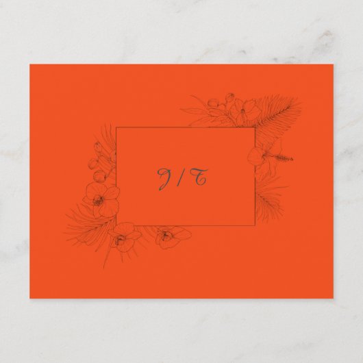 Tropisch Strand Boho Zomer Bruiloft Details Informatiekaartje (Achterkant)