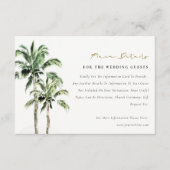 Tropisch strand bomen Rustic Wedding Detail Informatiekaartje (Voorkant)