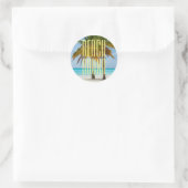 Tropisch strand Bond Ronde Sticker (Tas)