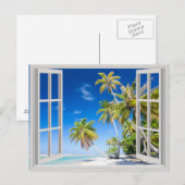 Tropisch strand briefkaart (Voorkant / Achterkant)