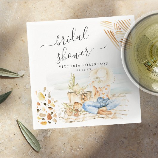 Tropisch strand bruidsfeestje servet