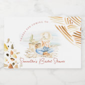 Tropisch Strand Bruidsfeestje Sparkling Wijnetiket (Enkel label)