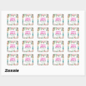 Tropisch Strand Bruidsmeisjesfeest Vierkante Sticker (Vel)