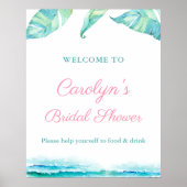 Tropisch strand bruidsmeisjesfeest welkomstposter poster (Voorkant)