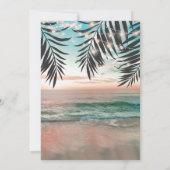 Tropisch strand bruidsuitnodiging | Lichtslingers Kaart (Achterkant)