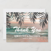Tropisch strand bruiloft bedankkaart (Voorkant)