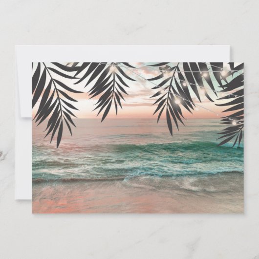 Tropisch strand bruiloft bedankkaart (Achterkant)