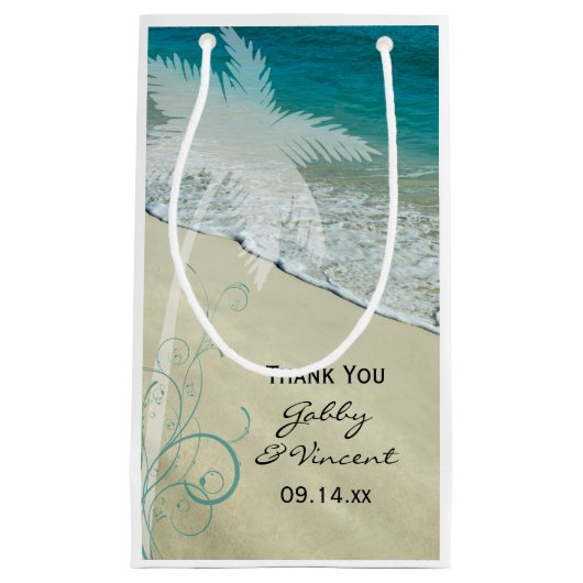 Tropisch strand bruiloft Dank je Klein Cadeauzakje (Voorkant)