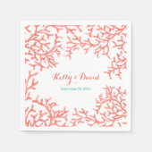 Tropisch strand bruiloft Elegant koraalrif Servet (Voorkant)