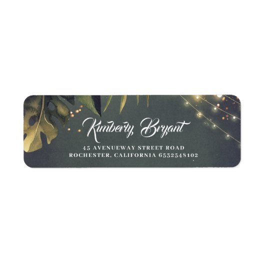 Tropisch strand bruiloft etiket (Voorkant)